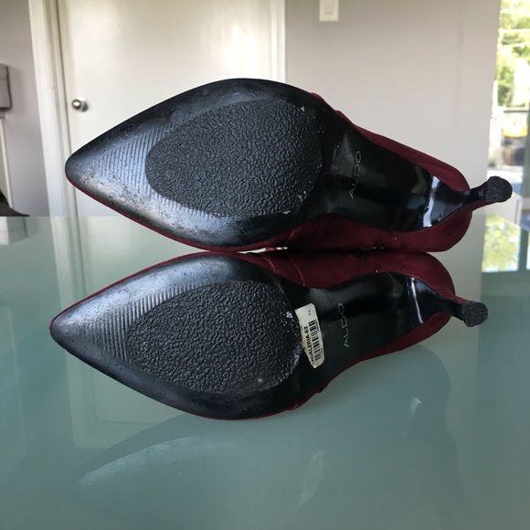 Aldo Red Suede Lace Heels Cadaleria - Picture 7 of 7